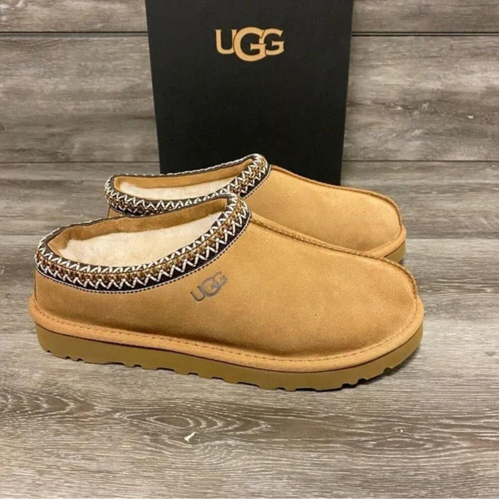 UGG Tasman Embroidered Slippers Chestnut